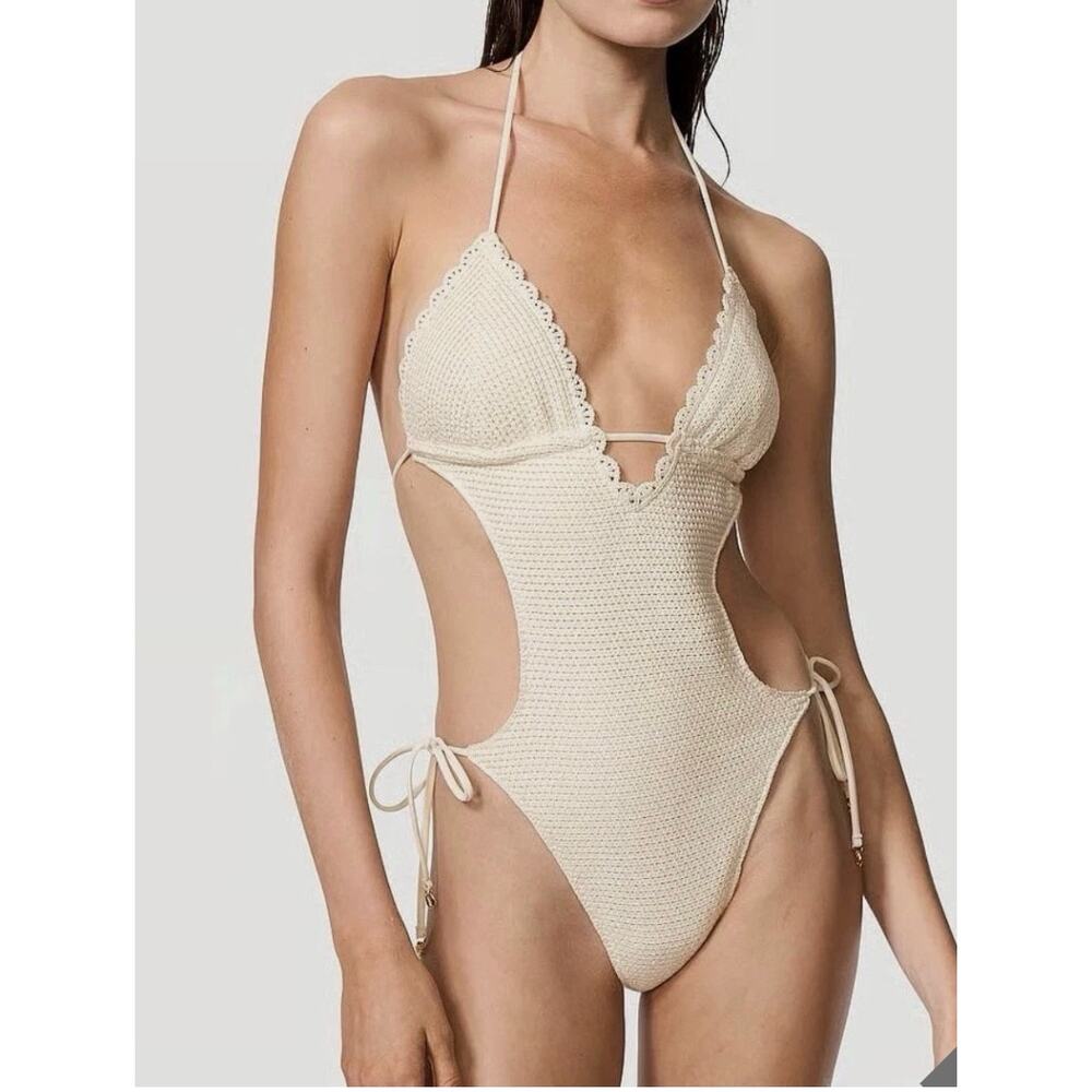 Victoria's Secret Swim Crochet Monokini One-Piece Swimsuit SIZE L NWT - Picture 5 of 5